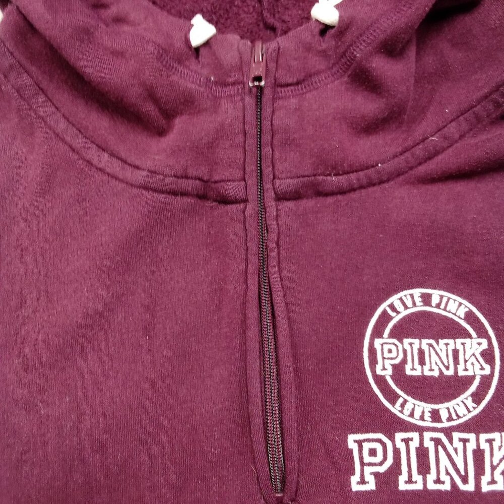 Victorias Secret PINK Maroon Pullover Hoodie With Kangaroo Pocket